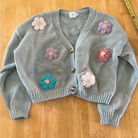 LUNA IVY Floral Embroidered Mint Green Sweater - Picture 2 of 10